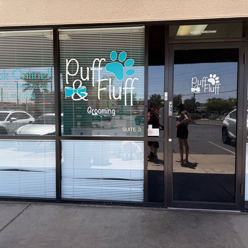 Puff & Fluff Grooming - Greenway - Outside front entrance - Pet Groomers Near Me - Phoenix, Arizona Puff & Fluff Grooming - Greenway - Outside front entrance - Pet Groomers Near Me - Phoenix, Arizona