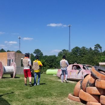 Gotcha Paintball - Course with cars, tires, etc. - Paintball Near Me - Humble, Texas