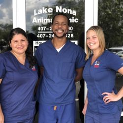 Lake Nona Animal Clinic - Part of our reception team: Jacqueline, Max, and Burgundi.