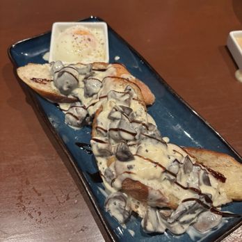 Gather in Jackson Hole - Wild Mushroom Toast with Melted Bleu Cheese - New American Near Me - Jackson, Wyoming