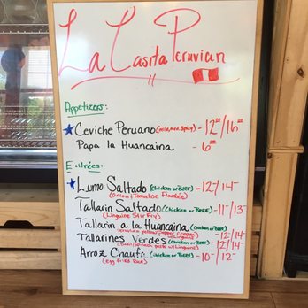 La Casita Peruvian Restaurant - Menu board - Peruvian Near Me - Richmond Hill, Georgia La Casita Peruvian Restaurant - Menu board - Peruvian Near Me - Richmond Hill, Georgia