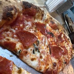 Mangia Macrina's Wood Fired Pizza - Margherita Pizza with pepperoni.
