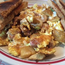 Steam Valley Restaurant - The Mess with Sausage and Wheat Toast