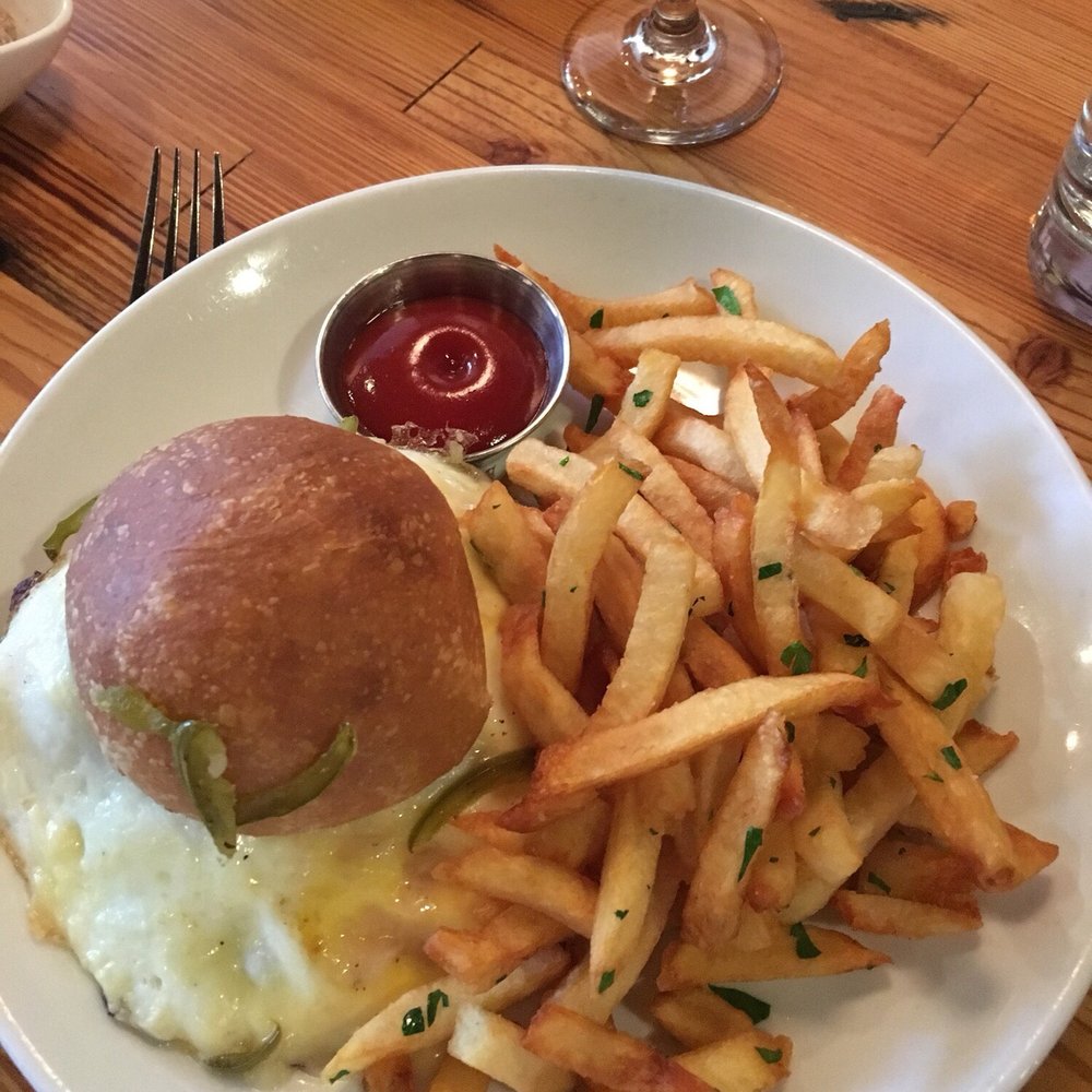 Meadowsweet - Bacon egg and cheese sandwich with fries - New American Near Me - Brooklyn, New York Meadowsweet - Bacon egg and cheese sandwich with fries - New American Near Me - Brooklyn, New York