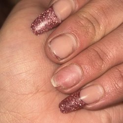 Kendall’s Nail Lounge - Cracked. Broken , the ring nail she ripped taking my old set off.