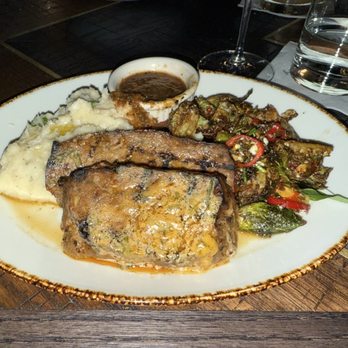 Haywire - Meatloaf with whipped potatoes and Brussels - New American Near Me - Austin, Texas