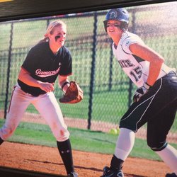 Showcase Baseball Academy  - One of our instructors! Upstate Softball player #15, katie richardson, on the wall at Eastside Applebee's!