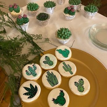 Stacey's Sweet Temptations - Variety of cupcakes and cookies with succulent decorations - Custom Cakes Near Me