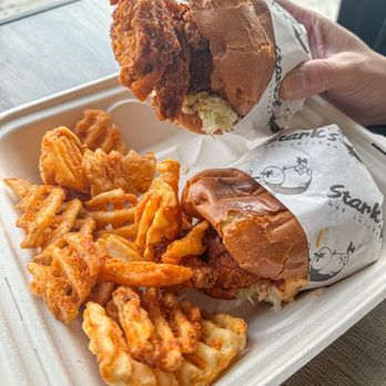Stark's Hot Chicken - 2 Sandos w/ fries - Chicken Wings Near Me - Los Angeles, California Stark's Hot Chicken - 2 Sandos w/ fries - Chicken Wings Near Me - Los Angeles, California