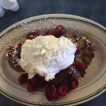 Cross Keys Diner - Raspberry Challah French Toast with housemade orange curd and Creme Chantilly (short stack).  Perfect summer breakfast. - Diners Near Me - Doylestown, Pennsylvania