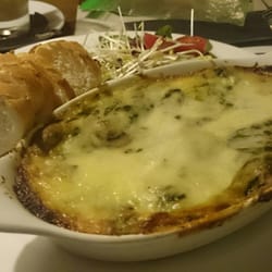 Eetcafe "In de Sleutel" - Spinach and mushroom lasagna.