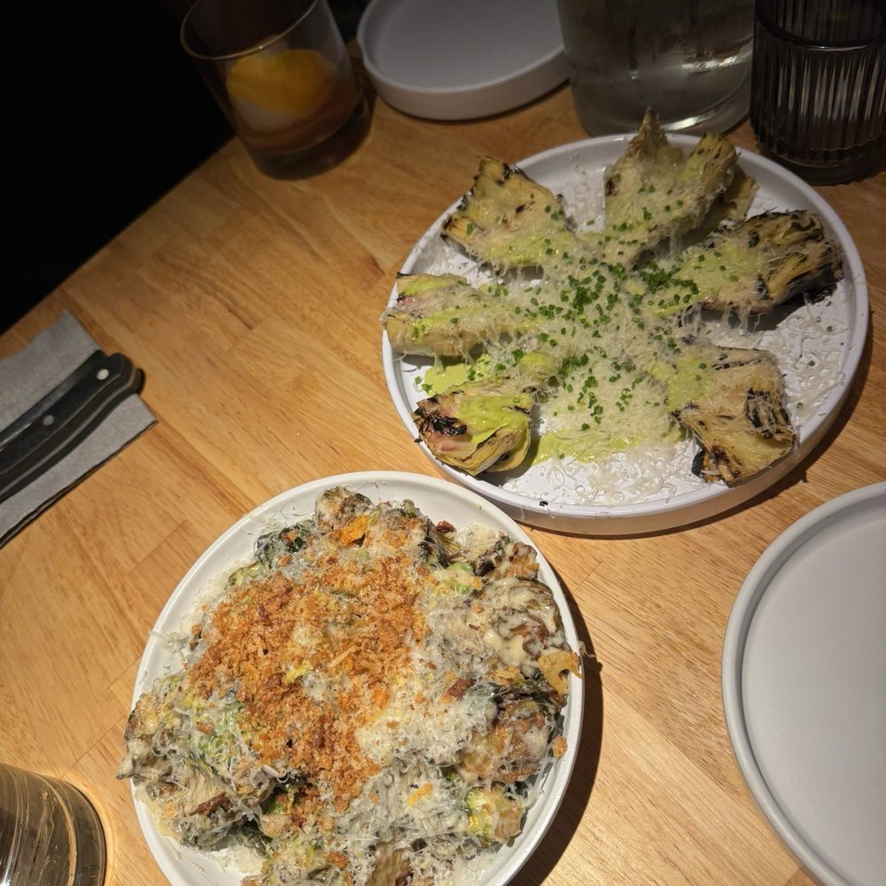 Common Stock - brussels sprouts and artichoke hearts - New American Near Me - San Diego, California Common Stock - brussels sprouts and artichoke hearts - New American Near Me - San Diego, California