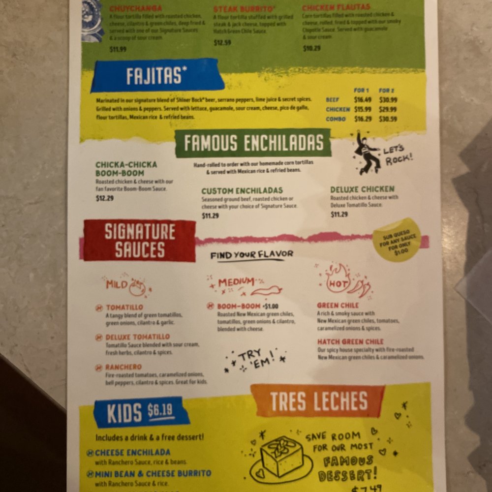 Chuy's - Menu page 2 - Tex-Mex Near Me - Kissimmee, Florida Chuy's - Menu page 2 - Tex-Mex Near Me - Kissimmee, Florida
