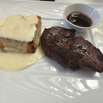 Seven Rivers - Steak Seafood Spirits - Filet w/ Red Wine Demi Glaze & Scalloped Potatoes. - Steakhouses Near Me - Ignacio, Colorado