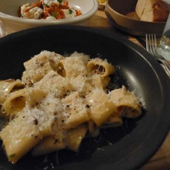 Osteria Il Muro - Paccheri * wild mushroom trifolata * pancetta * parmigiano reggiano  Really good - Italian Near Me - Denton, Texas