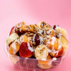 Livin Sweet - Bionico: fruit parfait with strawberries, banana, cantaloupe, red apples, sweet cream, coconut & granola