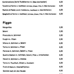Lindenhof da Angela - Menu