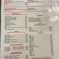 Royal Casino Restaurant - Updated menu 4/20