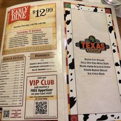 Texas Roadhouse - Menu 10/24