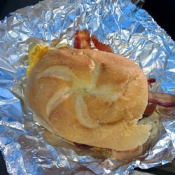Roadside Gourmet - Bacon egg and cheese on hard roll