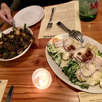 Creekwood - Crispy Brussels Sprouts (GF) and Little Gems Salad - Italian Near Me - Berkeley, California Creekwood - Crispy Brussels Sprouts (GF) and Little Gems Salad - Italian Near Me - Berkeley, California