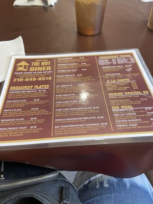 Menu photo 1 The Hut Diner San Antonio, TX Menu photo 1 The Hut Diner San Antonio, TX
