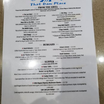 That Dam Place - Menu 10-23-2021 burgers and main entrees - American Near Me - Folsom, California That Dam Place - Menu 10-23-2021 burgers and main entrees - American Near Me - Folsom, California