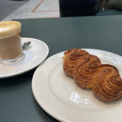 The Coffee Collective - Cortado and a citrønbolge (lemon pastry made from croissant trimmings- like a delicate sfogliatelle). Coffee Collective rocks. Delish.