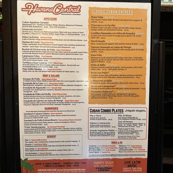 Havana Central - Menu (February 2024) - Latin American Near Me - Garden City, New York
