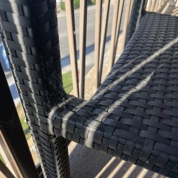 Hilton Stockton - Spider webs on the chair - Hotels Near Me - Stockton, California
