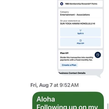 Sun Yoga Hawaii - No response but they read my messages - Aerial Fitness Near Me - Honolulu, Hawaii Sun Yoga Hawaii - No response but they read my messages - Aerial Fitness Near Me - Honolulu, Hawaii