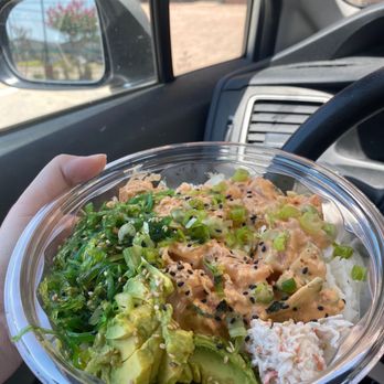Pokeworks - Build your own Poke Bowl - Regular (2 Proteins) with lobster, spicy salmon, avocado, seaweed salad, crab salad, green onion, and spicy aoili - Salad Near Me - Arlington, Texas Pokeworks - Build your own Poke Bowl - Regular (2 Proteins) with lobster, spicy salmon, avocado, seaweed salad, crab salad, green onion, and spicy aoili - Salad Near Me - Arlington, Texas