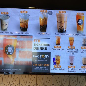 Factory Tea Bar-Westminster - Coffee & Tea Near Me - Westminster, California Factory Tea Bar-Westminster - Coffee & Tea Near Me - Westminster, California