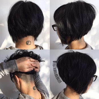 Revival Barber + Beauty - Textured a-line with an undercut by: Heather - Barbers Near Me - Berkeley, California Revival Barber + Beauty - Textured a-line with an undercut by: Heather - Barbers Near Me - Berkeley, California