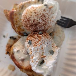 Chicken in a biscuit. I had to get it cuz that's one of my fave crackers, and I cannot pass up a fresh take on a breakfast staple!