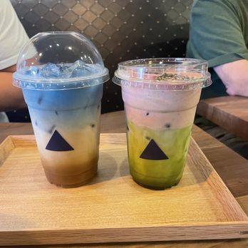 Cafe Blue - Strawberry matcha and the iced blue latte. Sooo good! - Coffee Roasteries Near Me - Duluth, Georgia