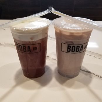 Boba Drive - Taro milk tea & oolong creama $11.00 - Bubble Tea Near Me - Sunnyvale, California