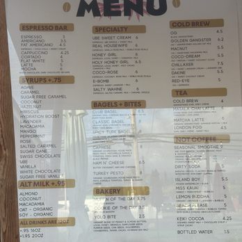 Garden Island Coffee - Their beautiful curated menu! Order an iced real housewife! - Coffee & Tea Near Me - Kapaa, Hawaii