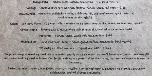 Menu photo 7 Burien Pizzeria Burien, WA