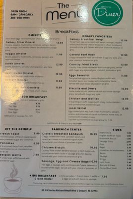 Menu photo 1 Debary Diner Debary, FL
