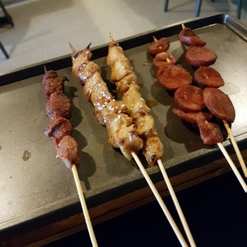 LETS Grill Restaurant - Chicken gizzards, honey BBQ chicken and Harbin garlic sausage - Chinese Near Me - Edmonton, Alberta