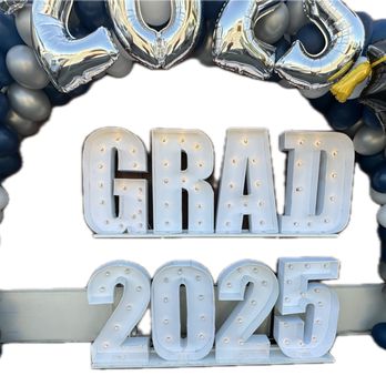 My Little Balloon - Grad 2025 lighted marquee. Standard arch. Choose your colors - Balloon Services Near Me - Modesto, California My Little Balloon - Grad 2025 lighted marquee. Standard arch. Choose your colors - Balloon Services Near Me - Modesto, California