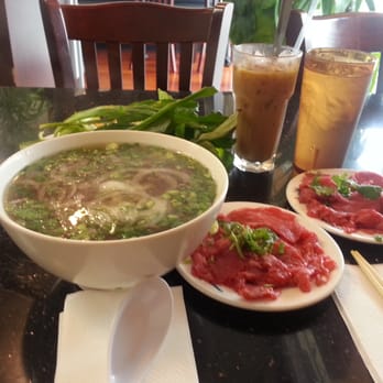 Pho 45 - Pho. 2 orders of filet mignon and cafe sua da. Veggies fresh and crisp. - Vietnamese Near Me - Garden Grove, California Pho 45 - Pho. 2 orders of filet mignon and cafe sua da. Veggies fresh and crisp. - Vietnamese Near Me - Garden Grove, California