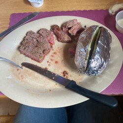 Crossroads Chateau - New York strip and baked potato