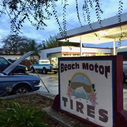 Beach Motor & Tires - Beach motor tires sign