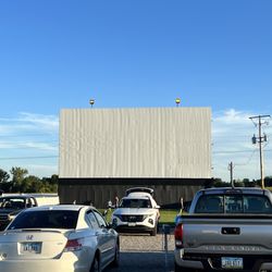 Valle Drive-In - Valle Drive-In screen - tailgating prior to showtime at dusk.