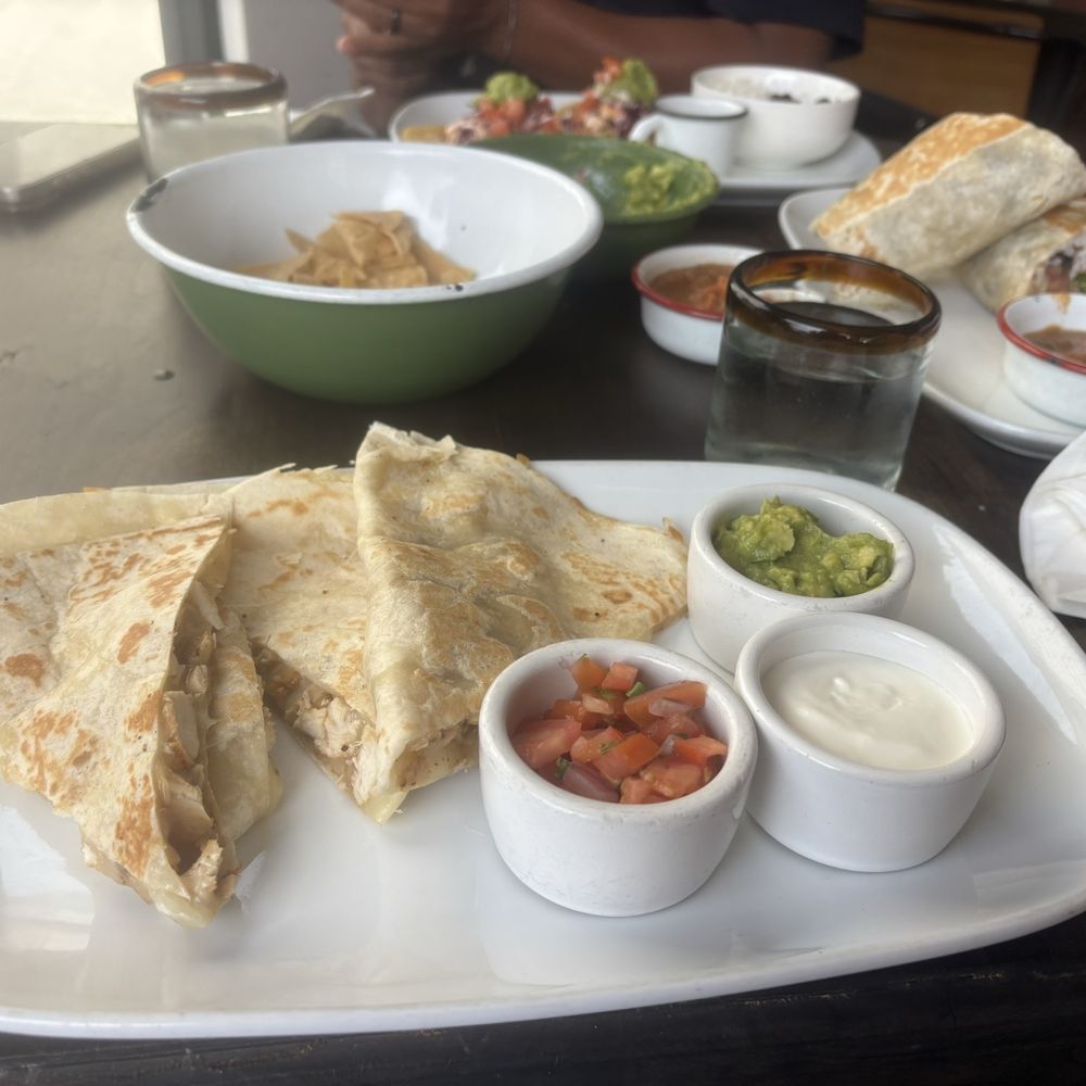 Melted Quesadilla and Chips and Quacamole