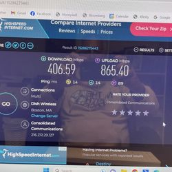 Today's download and upload speed with 2 gig service on direct wired device.