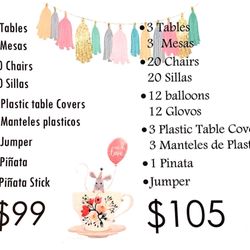 4 Brothers Party Supply - Packages can be changed and altered depending on your needs.