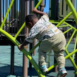 McCartney Park - He's doing so good for this to be a playground for bigger kids!